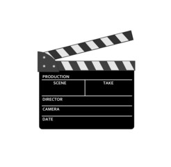 Film clap with notice.