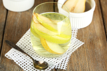 Sangria drink on wooden background
