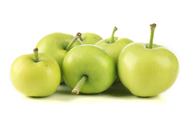 Green apples isolated on white