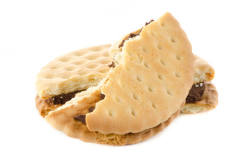 Sandwich biscuits with chocolate filling