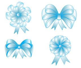 Set of four nice blue bows