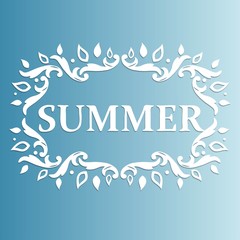 Summer Design with floral pattern on a blue background