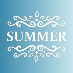 Summer Design with floral pattern on a blue background