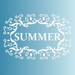 Summer Design with floral pattern on a blue background