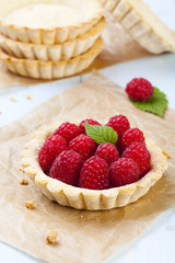 Tartlets with raspberries