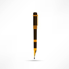 golden pen on white background