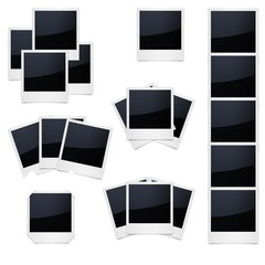 Retro photo frame isolated on white background