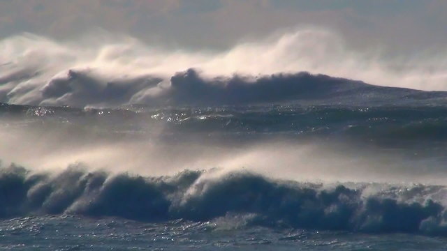 Storm wind waves 