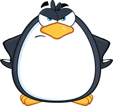 Angry Penguin Cartoon Mascot Character