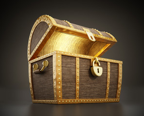 Treasure chest full of treasures - obrazy, fototapety, plakaty