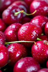 wet cherries background
