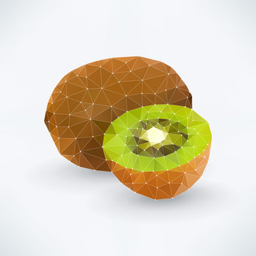 Abstract isolated kiwi fruit