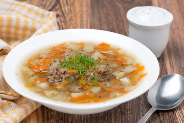 vegetable soup with meatballs