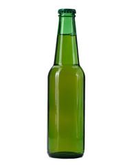 A green drink bottle isolated on a white background