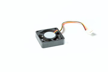 Mini ventola raffreddamento per computer isolata sfondo bianco
