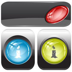 Candle. Vector internet buttons.