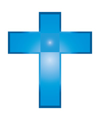 Isolated Blue Jesus Cross