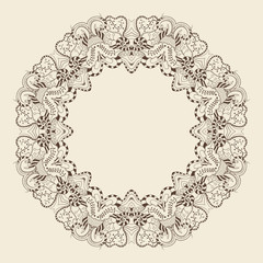 Round ornamental frame. Vector illustration