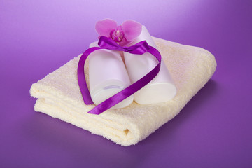 Obraz na płótnie Canvas Towel and set for the bathing