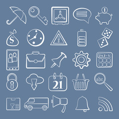 Vector illustration of business icons.