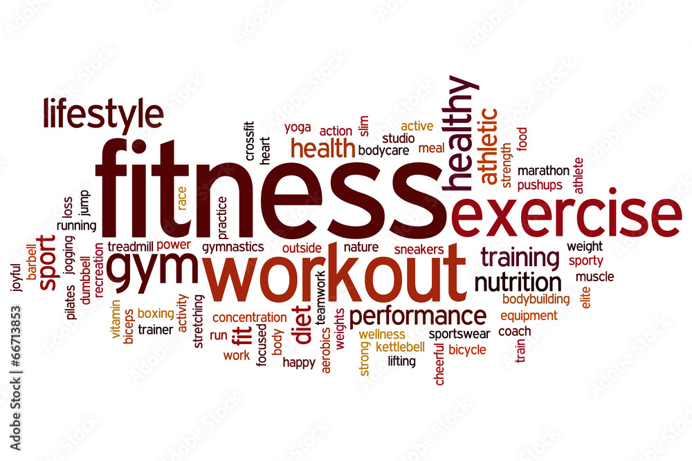 Wall mural fitness word cloud