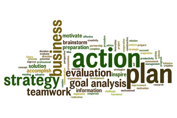 Action plan word cloud