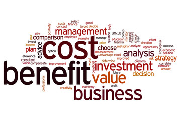 Cost benefit word cloud