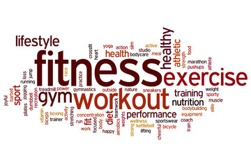 Obraz premium Fitness word cloud
