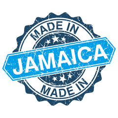 made in Jamaica vintage stamp isolated on white background