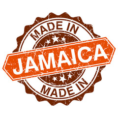made in Jamaica vintage stamp isolated on white background