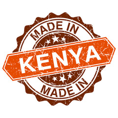 made in Kenya vintage stamp isolated on white background