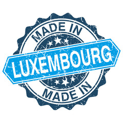 made in Luxembourg vintage stamp isolated on white background