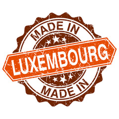 made in Luxembourg vintage stamp isolated on white background