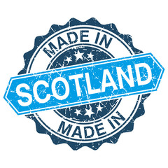made in Scotland vintage stamp isolated on white background