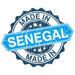 made in Senegal vintage stamp isolated on white background