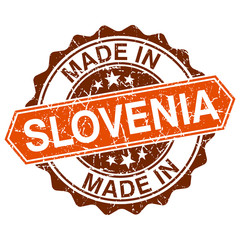 made in Slovenia vintage stamp isolated on white background