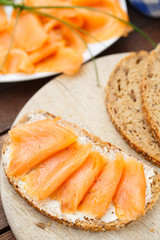 Smoked salmon sandwich