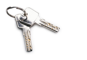 Keys on the white background