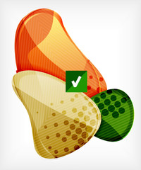 Abstract colorful glossy blank round shapes