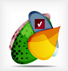 Abstract colorful glossy blank round shapes