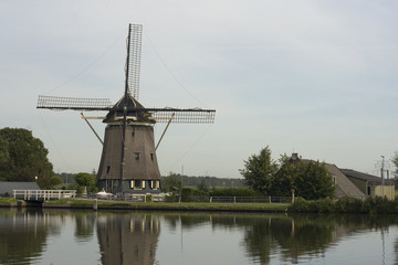 Traditional Dutch windmill, near Amsterdam, Netherlands