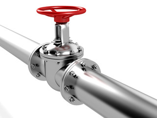 pipes valve connection - isolated