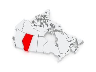 Map of Alberta. Canada.