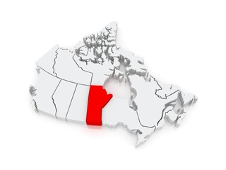 Map of Manitoba. Canada.