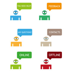 feedback color vector icons