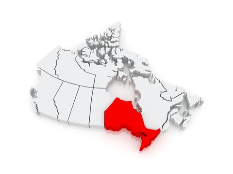 Map of Ontario. Canada.