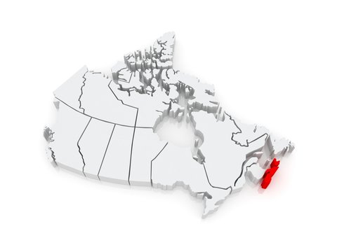 Map of Nova Scotia. Canada.