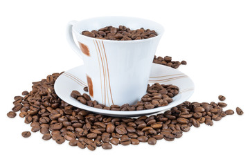 Coffee beans in a cup