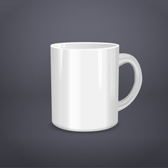 Realistic white cup. Vector illustration