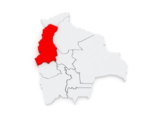 Map of La Paz. Bolivia.